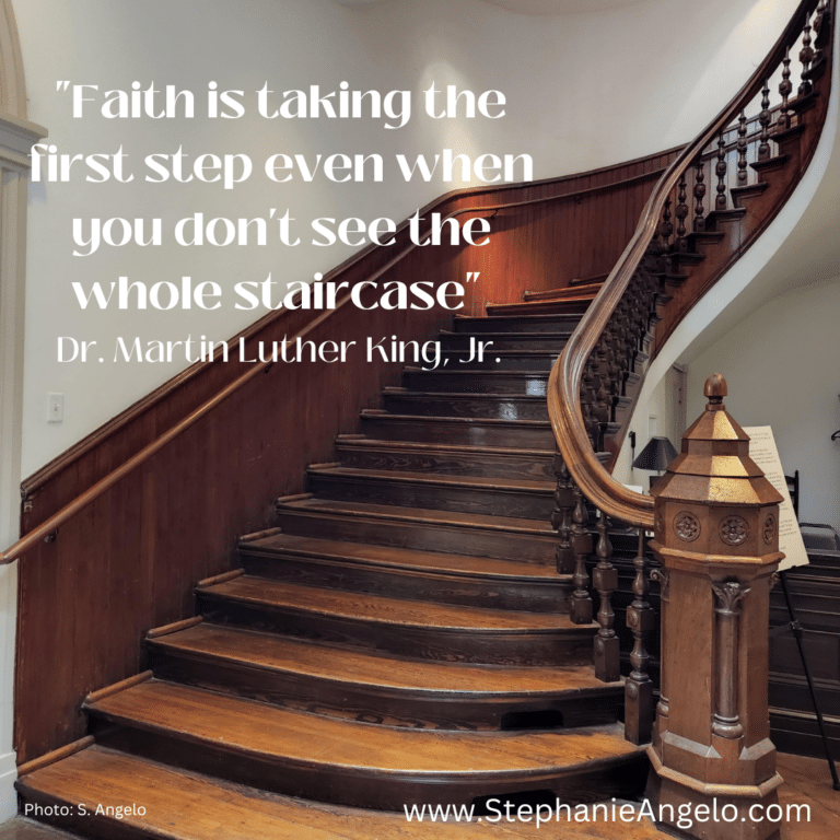 A beautiful wooden staircase in a mansion, likely built in early 1900's